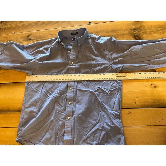 Chaps men's long sleeve button down shirt. Blue. Classic Fit. Size 17. - Picture 5 of 7